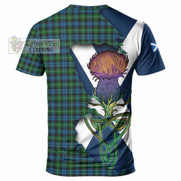 Tartan Vibes Clothing Lamont Tartan Family Crest T-Shirt Scottish Thistle Celtic Inspired