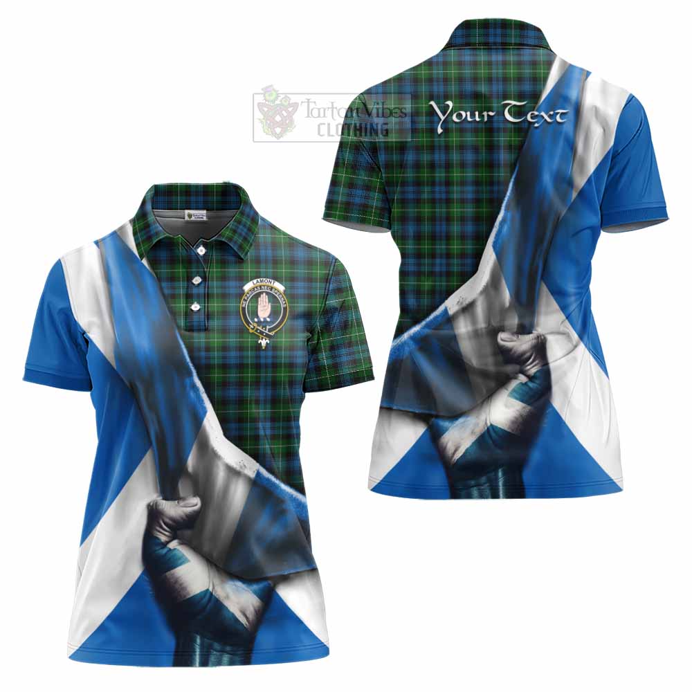 Tartan Vibes Clothing Lamont Tartan Women's Polo Shirt with Family Crest Scotland Patriotic Style
