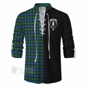 Tartan Vibes Clothing Lamont Tartan Ghillie Kilt Shirt with Family Crest and Half Of Me Style