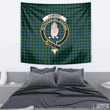 Lamont Tartan Tapestry Wall Hanging and Home Decor for Room with Family Crest