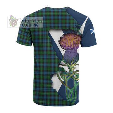 Tartan Vibes Clothing Lamont Tartan Family Crest Cotton T-shirt Scottish Thistle Celtic Inspired