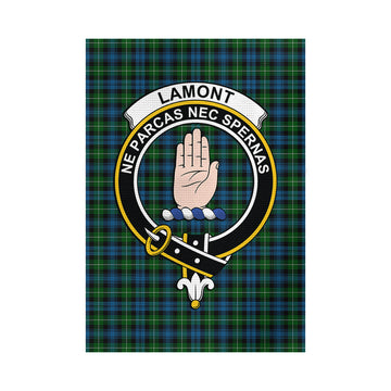 Lamont Tartan Garden Flag with Family Crest