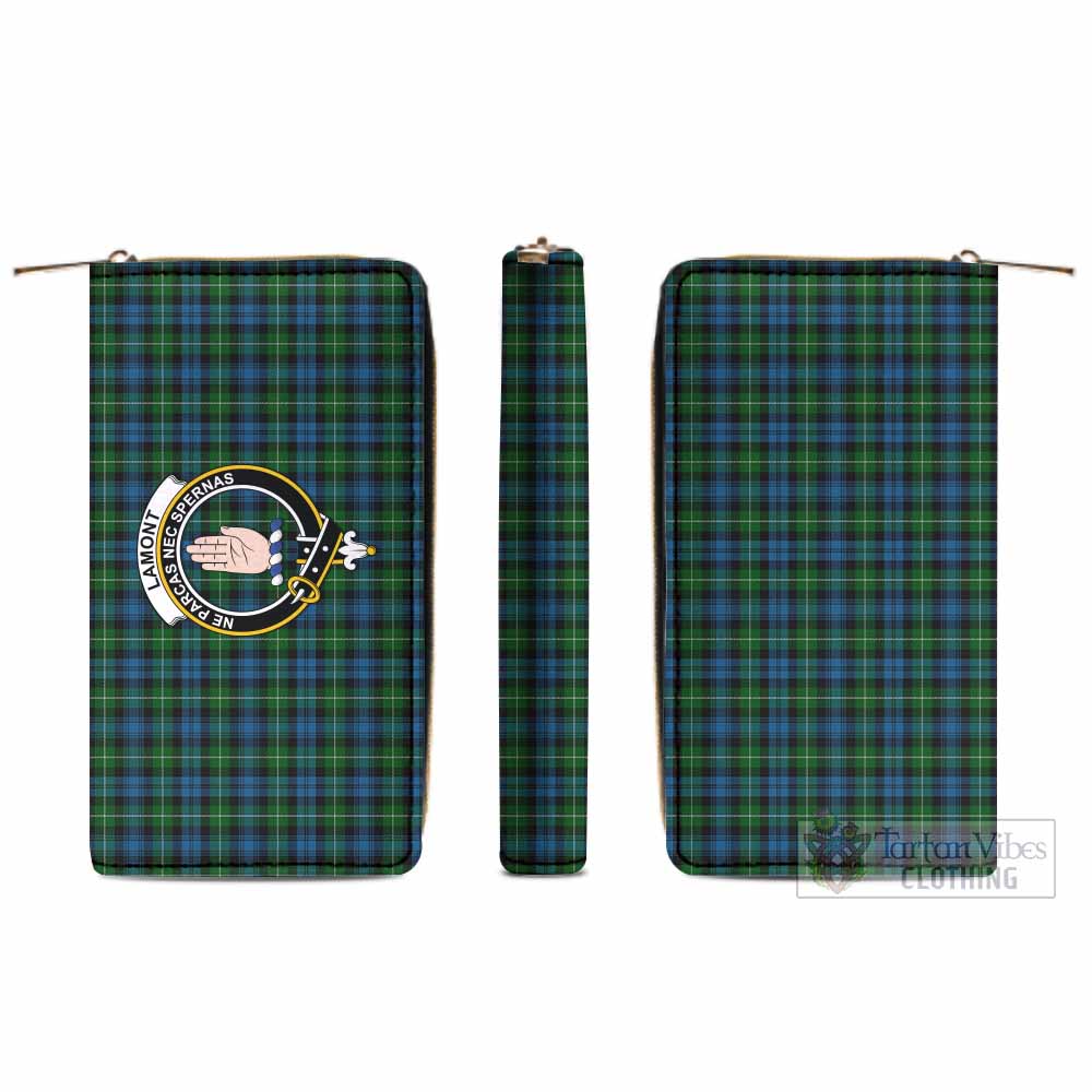 Tartan Vibes Clothing Lamont Tartan Women's Leather Wallet with Family Crest