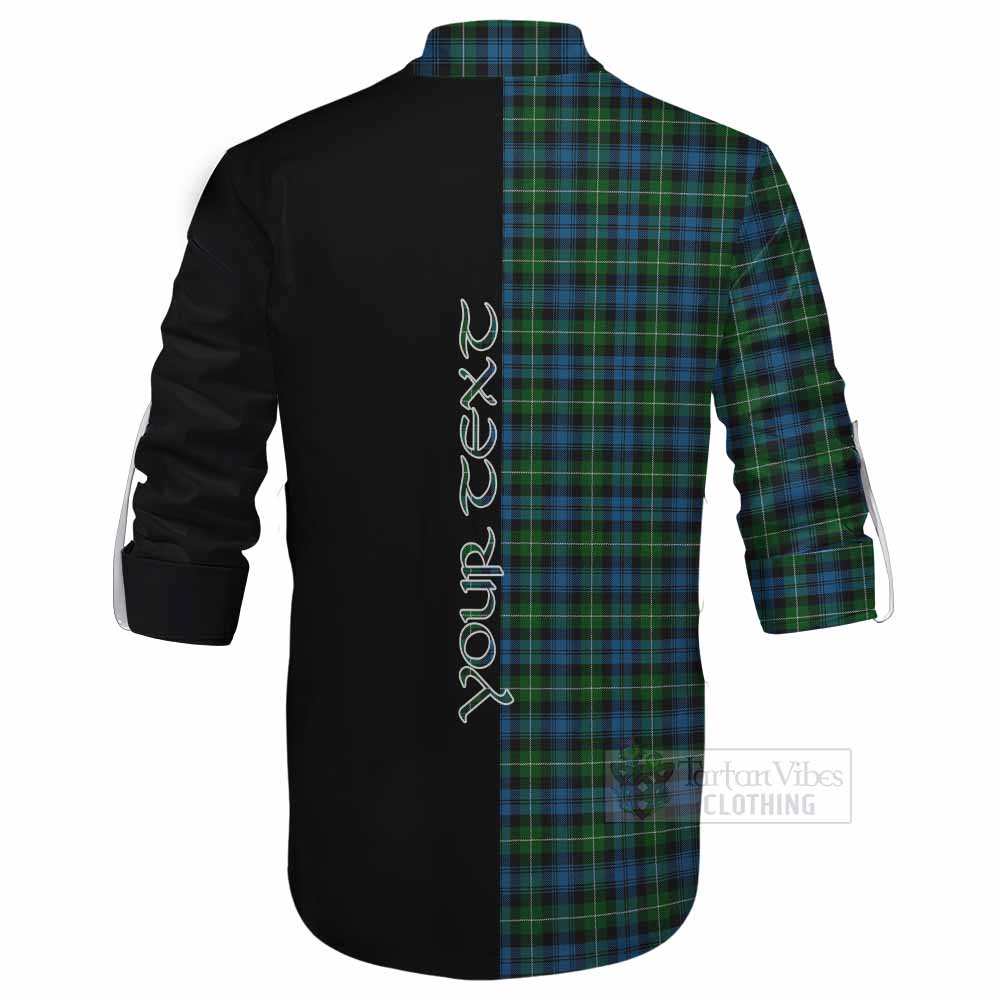 Tartan Vibes Clothing Lamont Tartan Ghillie Kilt Shirt with Family Crest and Half Of Me Style