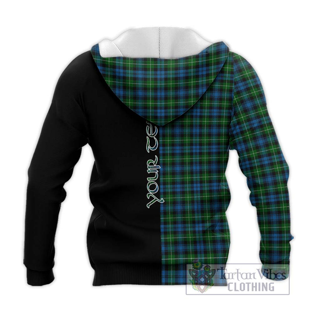 Lamont Tartan Knitted Hoodie with Family Crest and Half Of Me Style - Tartanvibesclothing Shop