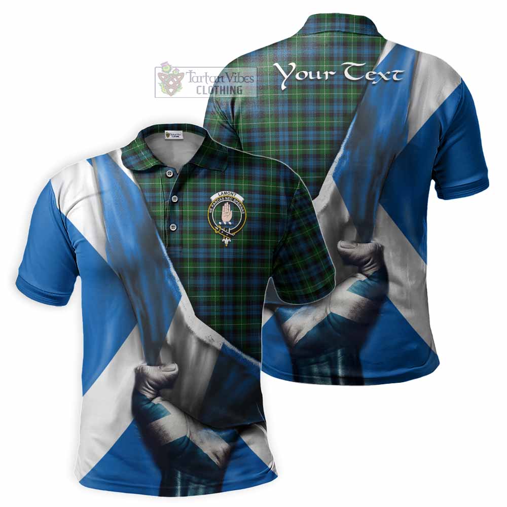 Tartan Vibes Clothing Lamont Tartan Polo Shirt with Family Crest Scotland Patriotic Style