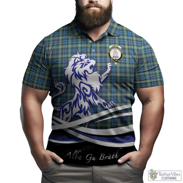 Lamont Ancient Tartan Polo Shirt with Alba Gu Brath Regal Lion Emblem