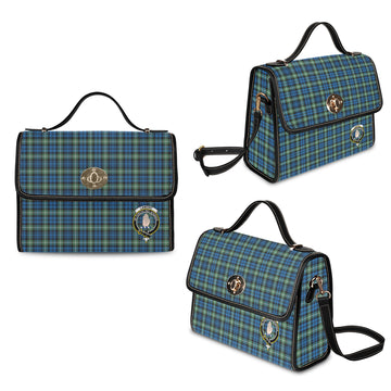 Lamont Ancient Tartan Waterproof Canvas Bag with Family Crest