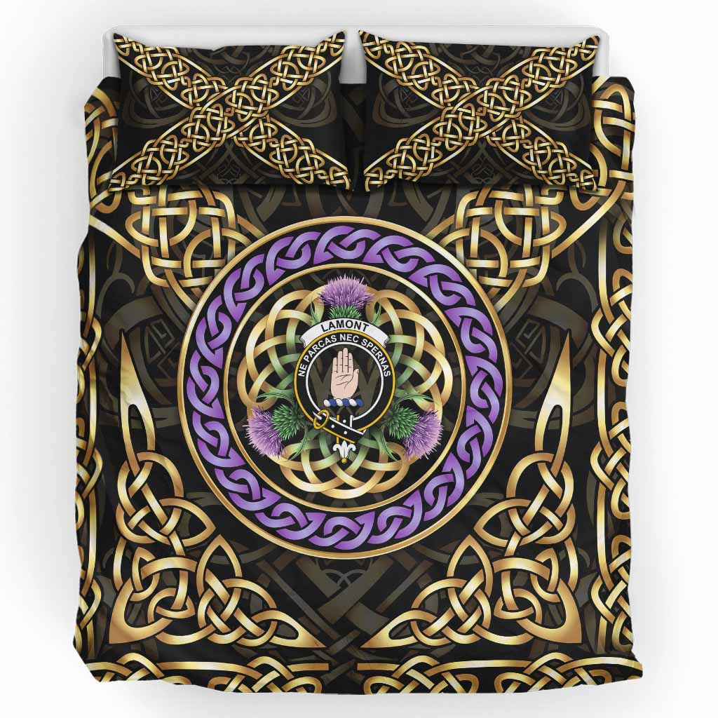 Lamont Clan Crest Bedding Set Celtic Scottish Thistle