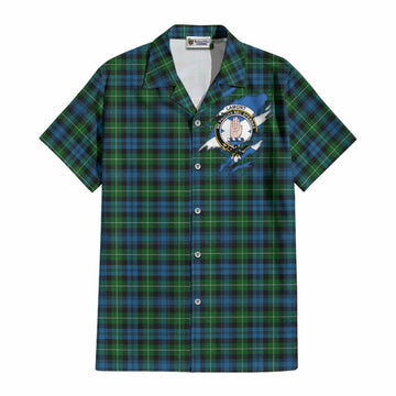 Lamont Clan Crest In Me Tartan Cotton Hawaiian Shirt Scotland Flag Style