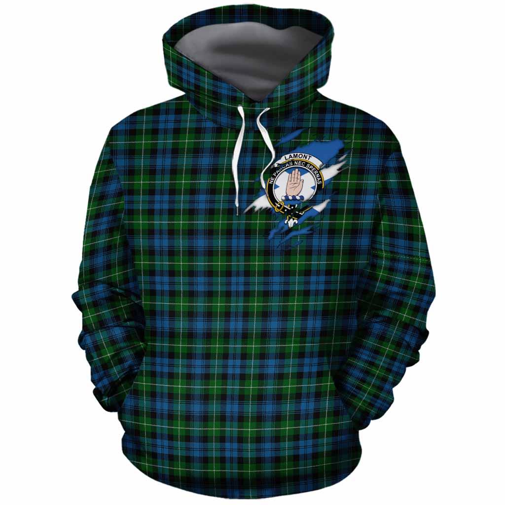 Lamont Clan Crest In Me Tartan Cotton Hoodie Scotland Flag Style
