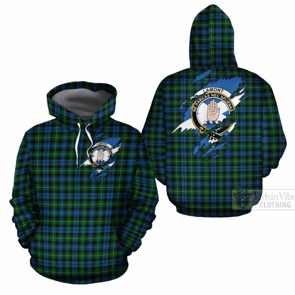 Lamont Clan Crest In Me Tartan Cotton Hoodie Scotland Flag Style