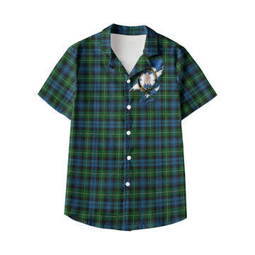 Lamont Clan Crest In Me Tartan Kid Hawaiian Shirt Scotland Flag Style