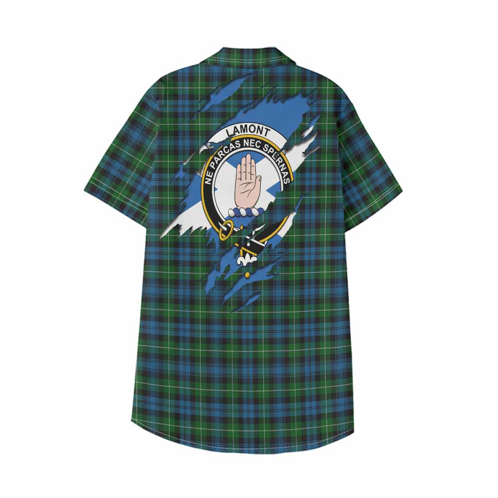 Lamont Clan Crest In Me Tartan Kid Hawaiian Shirt Scotland Flag Style