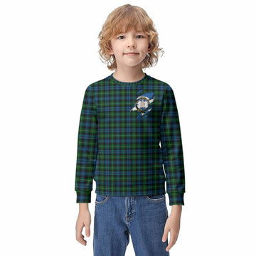 Lamont Clan Crest In Me Tartan Kid Knitted Sweatshirt Scotland Flag Style