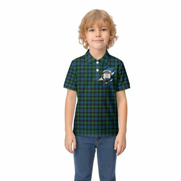 Lamont Clan Crest In Me Tartan Kid Polo Shirt Scotland Flag Style
