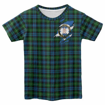 Lamont Clan Crest In Me Tartan Kid T-shirt Scotland Flag Style