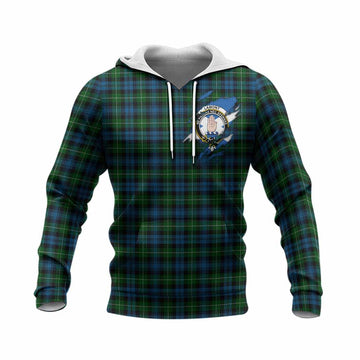 Lamont Clan Crest In Me Tartan Knitted Hoodie Scotland Flag Style