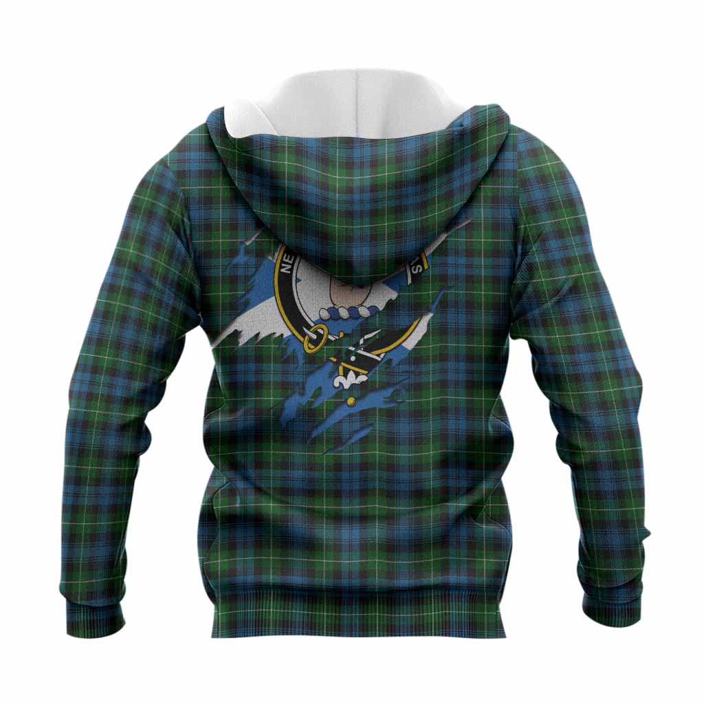 Lamont Clan Crest In Me Tartan Knitted Hoodie Scotland Flag Style