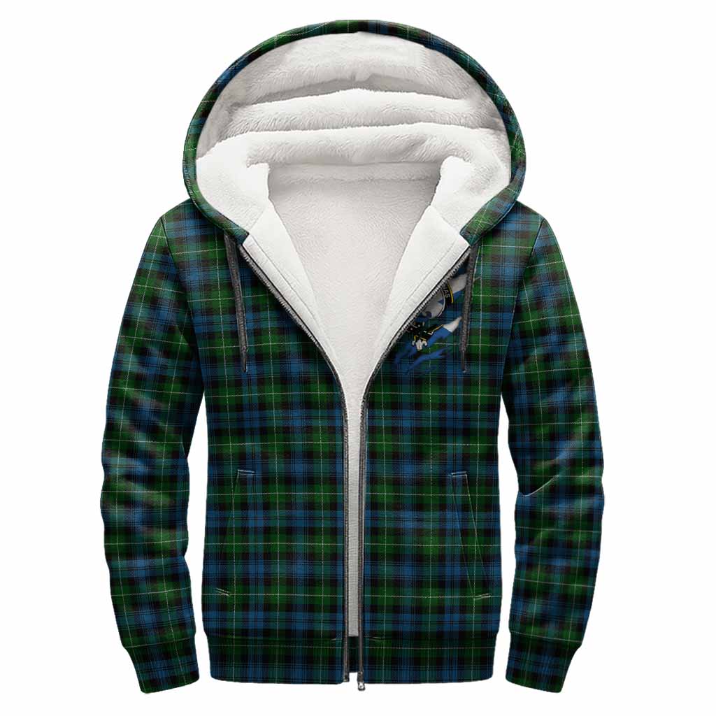 Lamont Clan Crest In Me Tartan Sherpa Hoodie Scotland Flag Style