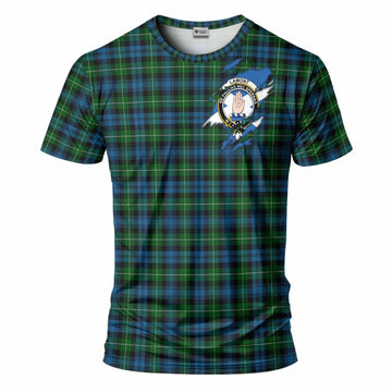 Lamont Clan Crest In Me Tartan T-Shirt Scotland Flag Style