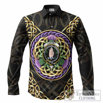 Lamont Clan Crest Long Sleeve Button Shirts Celtic Scottish Thistle