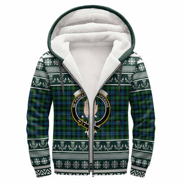 Lamont Clan Tartan Christmas Fleece Hoodie with Family Crest