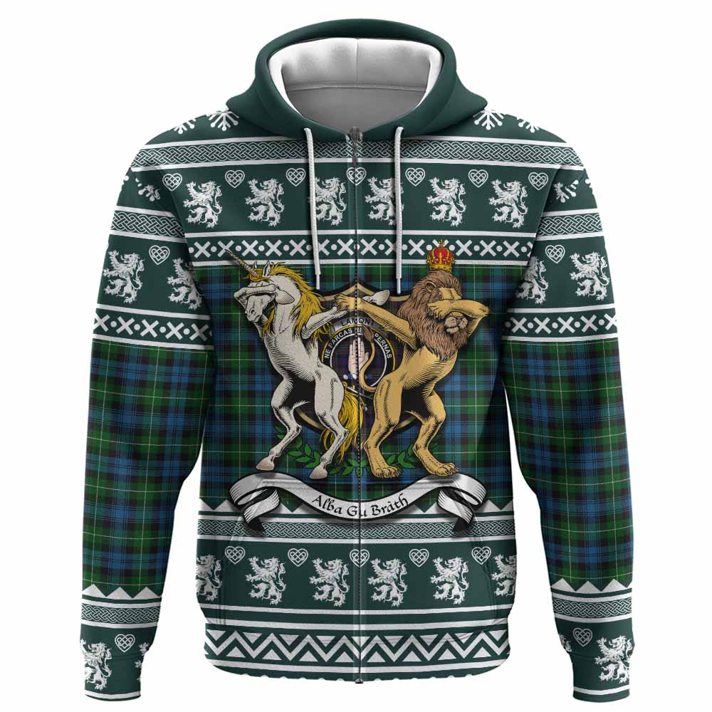 Lamont Clan Tartan Crest Christmas Hoodie Coat of Arms Funny Style - Tartan Vibes Clothing