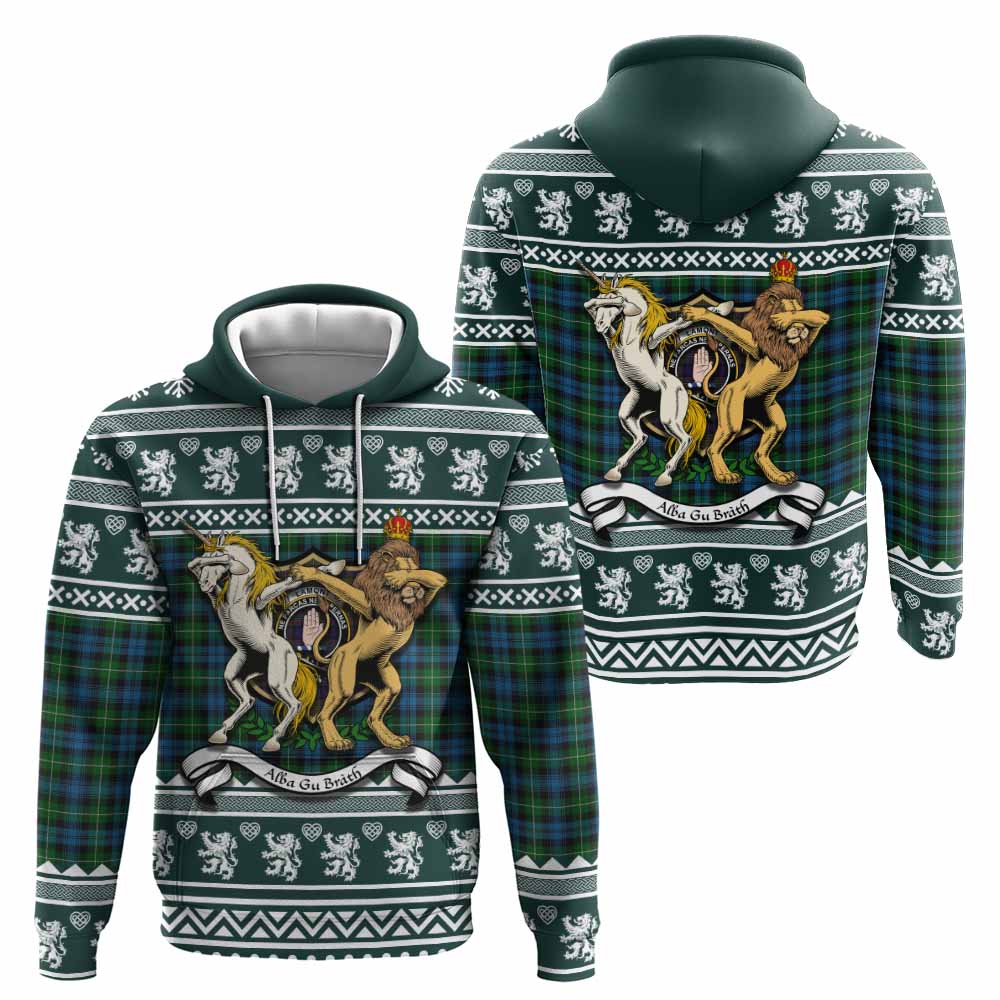 Lamont Clan Tartan Crest Christmas Hoodie Coat of Arms Funny Style - Tartan Vibes Clothing