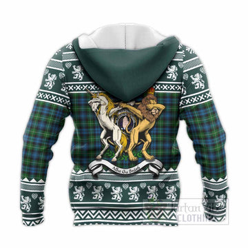 Lamont Clan Tartan Crest Christmas Knitted Hoodie Coat of Arms Funny Style - Tartan Vibes Clothing