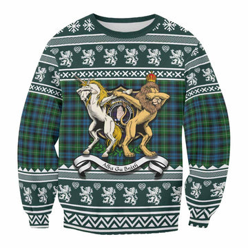 Lamont Clan Tartan Crest Christmas Sweatshirt Coat of Arms Funny Style