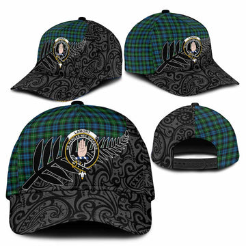Lamont Crest Tartan Classic Cap with New Zealand Silver Fern Half Style