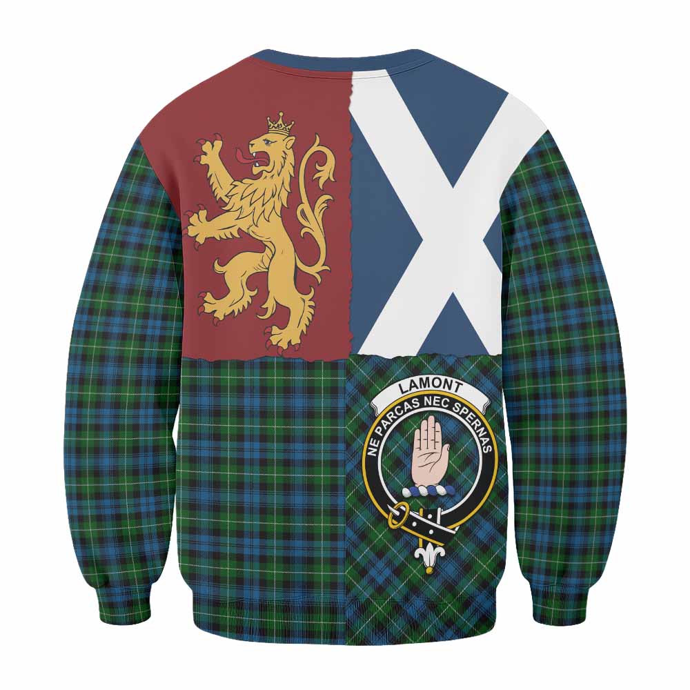 Lamont Crest Tartan Sweatshirt with Lion Rampant Saltire Style