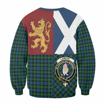 Lamont Crest Tartan Sweatshirt with Lion Rampant Saltire Style