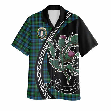 Lamont Family Crest Tartan Hawaiian Shirt Alba Thistle Inspired
