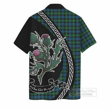 Lamont Family Crest Tartan Hawaiian Shirt Alba Thistle Inspired