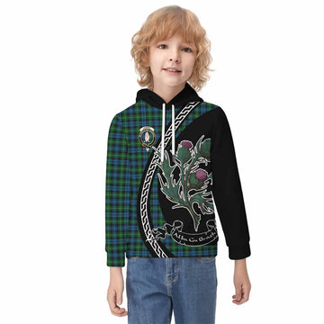 Lamont Family Crest Tartan Kid Hoodie Alba Thistle Inspired
