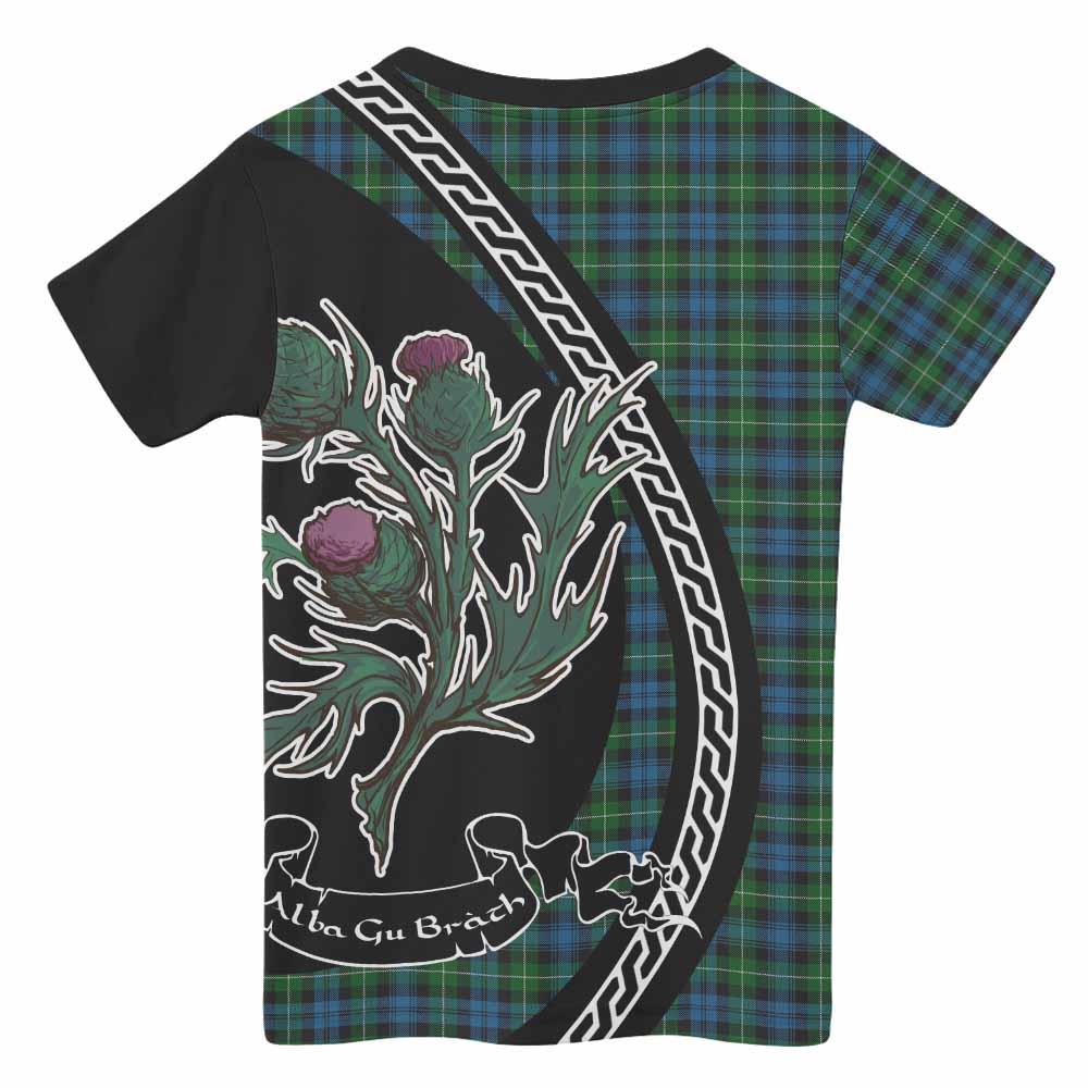Lamont Family Crest Tartan Kid T-shirt Alba Thistle Inspired - Tartan Vibes Clothing