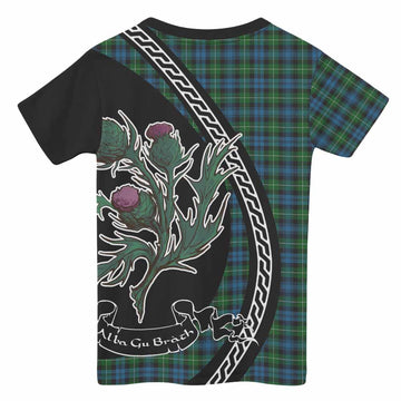 Lamont Family Crest Tartan Kid T-shirt Alba Thistle Inspired - Tartan Vibes Clothing