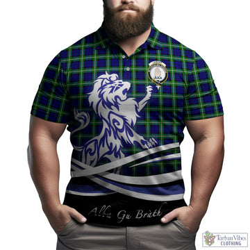 Lamont Modern Tartan Polo Shirt with Alba Gu Brath Regal Lion Emblem