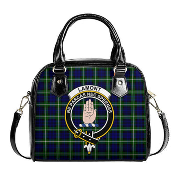 Lamont Modern Tartan Shoulder Handbags with Family Crest