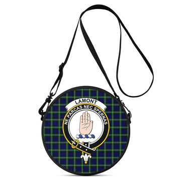 Lamont Modern Tartan Round Satchel Bags with Family Crest