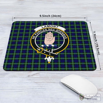 Lamont Modern Tartan Mouse Pad with Family Crest