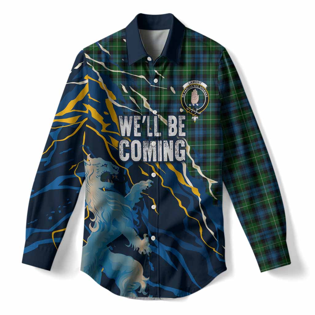 Lamont Scotland Tartan Women Casual Shirt WC2026 Football - We'll Be Coming
