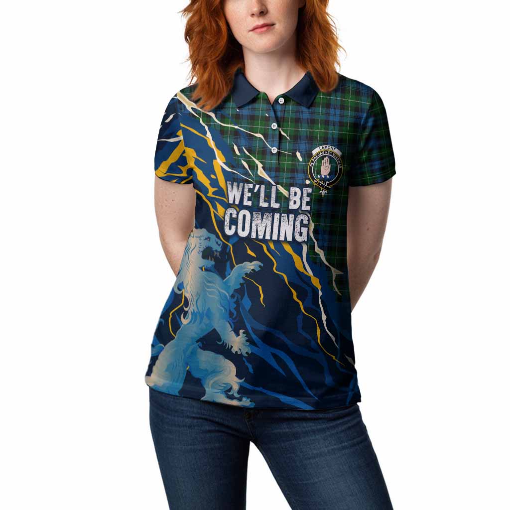 Lamont Scotland Tartan Women Polo Shirt WC2026 Football - We'll Be Coming