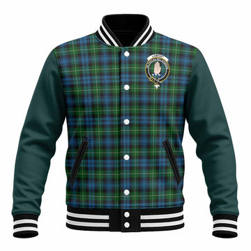 Lamont Tartan Accent Baseball Jacket with Family Crest
