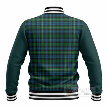 Lamont Tartan Accent Baseball Jacket with Family Crest