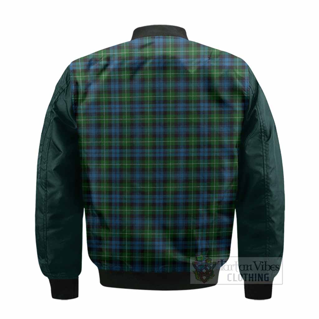 Lamont Tartan Accent Bomber Jacket with Family Crest