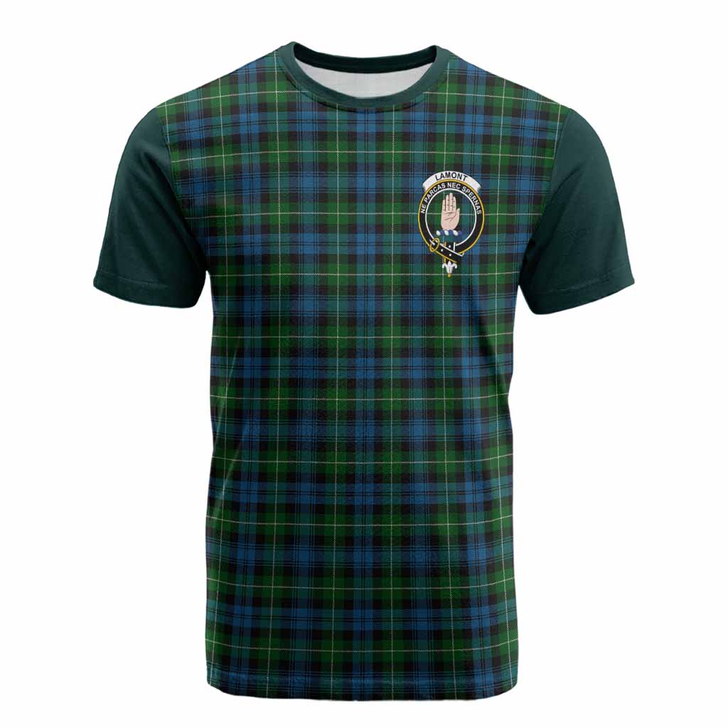 Lamont Tartan Accent Cotton T-shirt with Family Crest