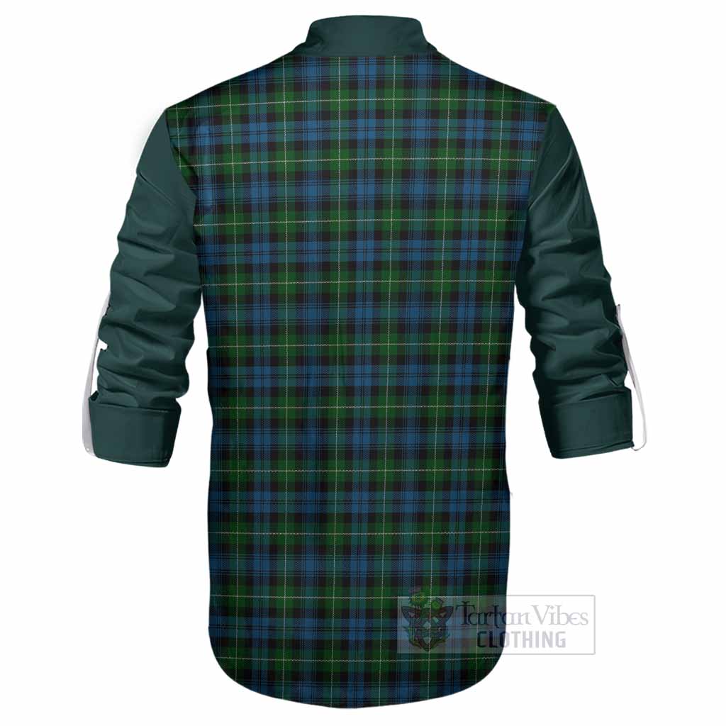 Lamont Tartan Accent Ghillie Shirt with Family Crest